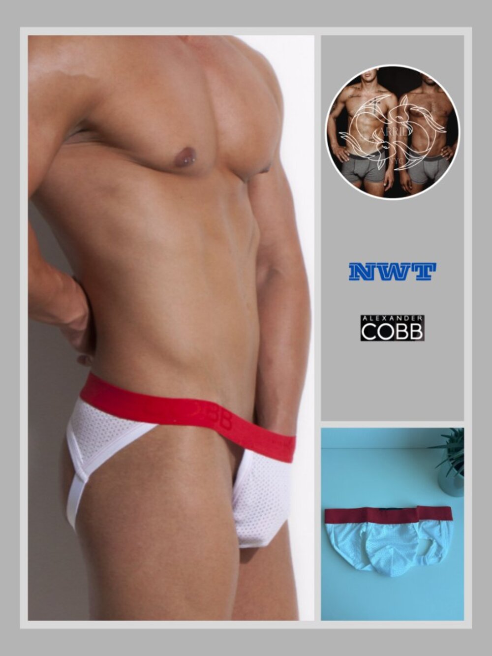 Alexander Cobb - Jockstrap White - Red (S)
